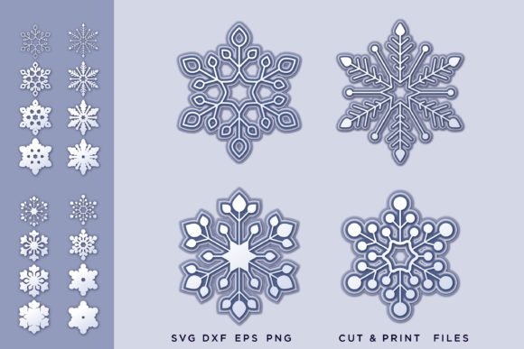 Christmas Snowflakes Layer: Instant Digital Download