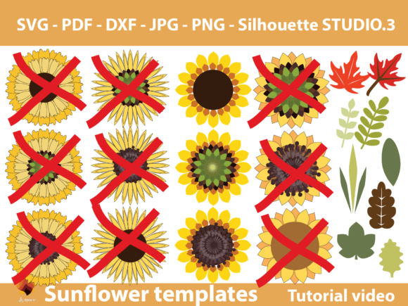 Single Sunflower Template for Creative Projects